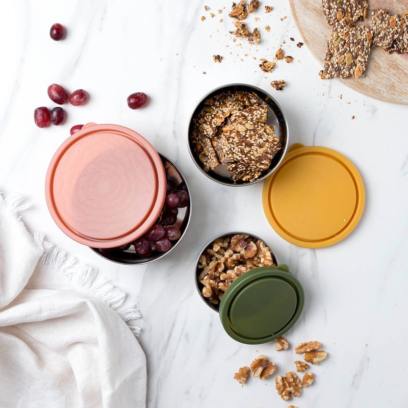 Ever Eco Stainless Steel Round Nesting Containers, Rise Collection 3