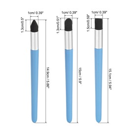 PATIKIL 3 Size Sketch Pen Brush Rubbing Sponge, 3Pcs Washable Reusable Sketch Rub Pen Oil Painting Brushes Sketch Pen for Artist Drawing, Blue