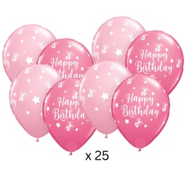 Qualatex 29179 Birthday Ballerina Slippers Assorted 11"/ 11-inch Round Latex Party Balloons (Pack of 25)