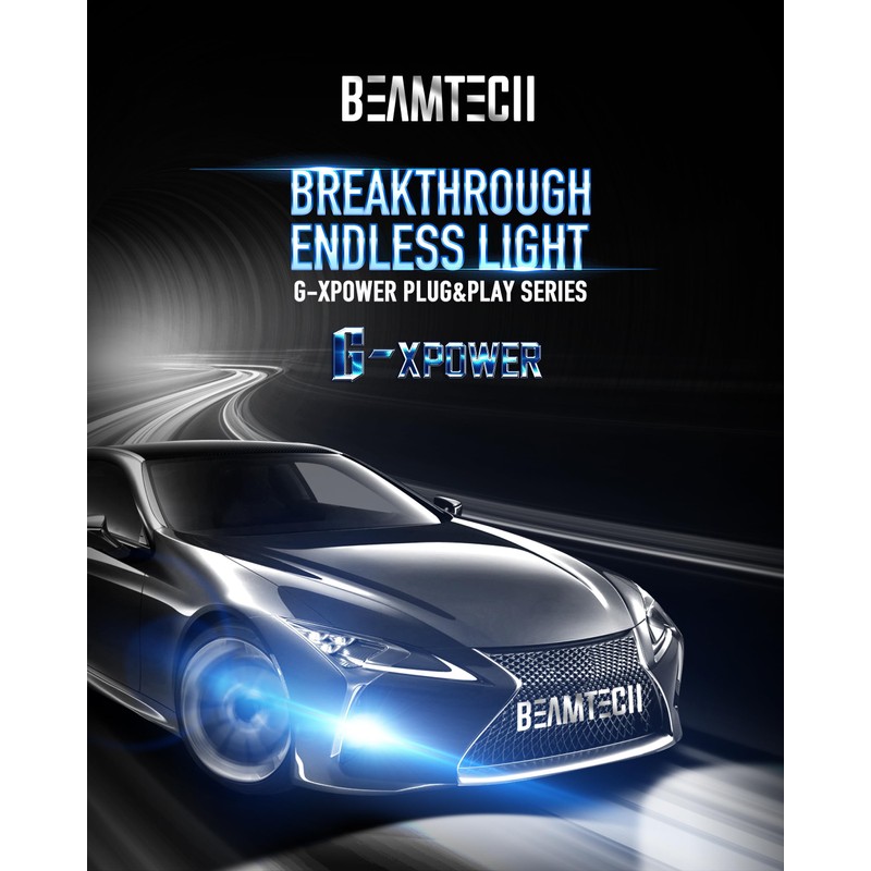 BEAMTECH H7 Light Bulbs, G-XPower Chips Fog Light Bulb 500%