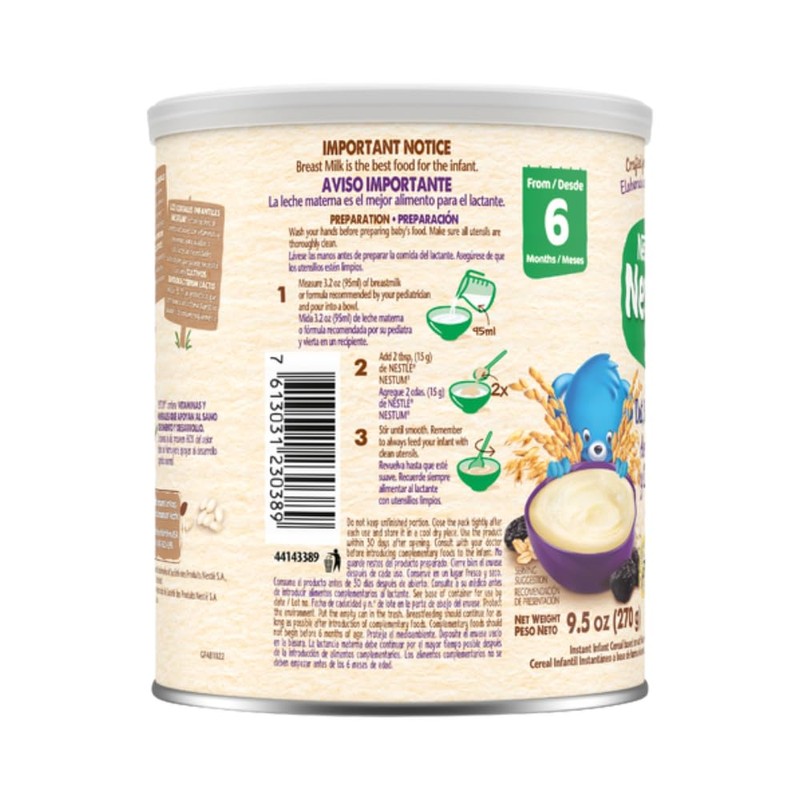 Nestle Nestum Oat, Rice & Prune Instant Infant Cereal 9.5