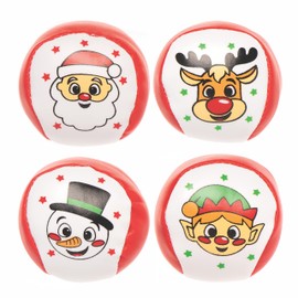 Baker Ross FC251 Christmas Softballs - Pack of 8 Toys for Children, Ideal for Party Bags and Small Gifts for Children or Santa Claus