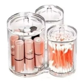 MIORGACRI Organizador Maquillaje De Acrílico Cotonetes Multifuncional