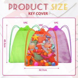 Cosmeria Strandtasche, 3er Pack Mesh Drawstring Sandspielzeug Tasche für Strand, Sandkasten und Outdoor-Aktivitäten – Leicht, Langlebig und Schnelltrocknend