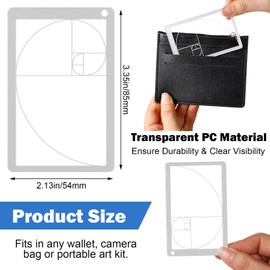 Tellegloww 10 Pcs Golden Ratio Composition Tool, Fibonacci Rule of Thirds Credit Card-Sized View Tool for Photography Painting Drawing Fits in Wallet or Camera Bag
