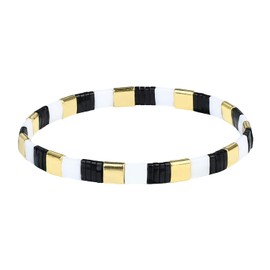 KELITCH Miyuki Beaded Stretch Bracelets Fashion Tila Strand Bracelets Women Stackable Bangle (02F)