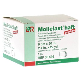 Mollelast haft Binden latexfrei 6 cm x 20 m, weiß