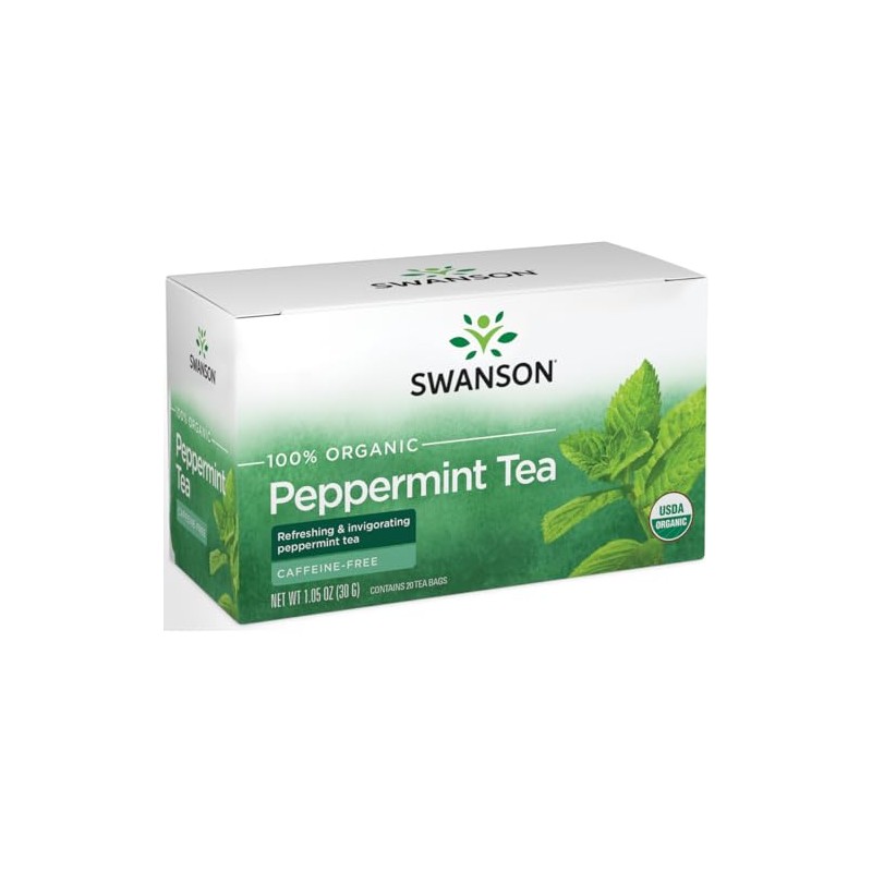 Swanson 100% Certified Organic Peppermint Tea 20 Bag(S)