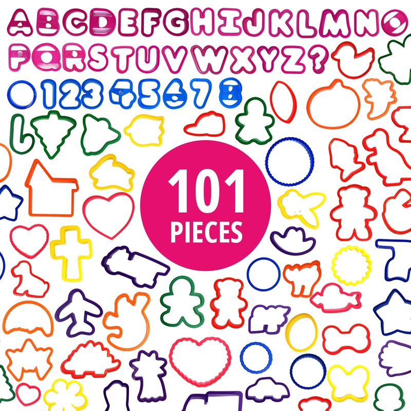 Wilton Cookie Cutters Alphabet Numbers and Holiday 101-Piece Set
