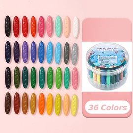 Owelth Peanut Wax Crayons for Toddlers, 36 Colours, Non-Toxic, Waterproof Colouring Pencils, DIY Painting Baby Pens, Toddler Crayons from 3 Years, for Children and Students, Graffiti
