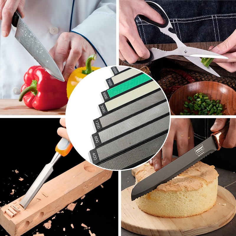 RUIXIN PRO 8 Pcs Diamond Knife Sharpening Stones for RUIXIN