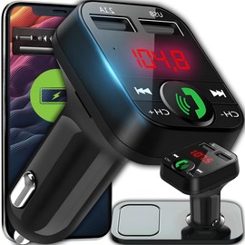 Retoo Bluetooth FM Transmitter mit Dual USB Ladegerät, SD TF Kartenleser und Digitalanzeige, Freisprecheinrichtung Car Kit, Auto Audio Adapter, Universelles Ladegerät für GPS-Geräte