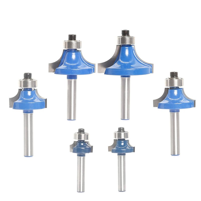 Akylin 6Pcs Round Over Router Bits 1/4 Inch Shank, Roundover