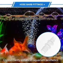 VekAuto 4pcs Vacuum Tubing Connector 1/2" to 3/8" I Shaped Vacuum Tubing Connector Car Plastic Clear