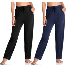 Envlon Women's Sweatpants Wide Leg Lounge Pants High Waisted Comfortable Pants Exercise Runnning Workout Pants with Pockets
