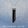 TRISHULA Italian Horn Necklaces 925 Sterling Silver Black Crystal Lucky