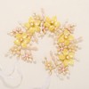 Campsis Flower Girl Headpiece Gold Pearl Headband Bridal Princess Floral