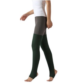 Bamboopack Women Long Leg Warmers Over Knee High Footless Socks Winter Knit Thigh High Knee Socks Leg Sleeves (Dark Green)