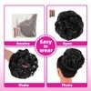Curly Wavy Messy Bun Hair Pieces, Synthetic Wavy Extension Ponytail