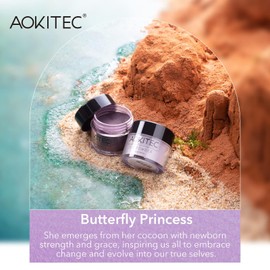 Aokitec Dipping Powder Nails Set, 8 Christmas Colours Dip Powder with Dip Base Top Activator Brush Saver for Christmas