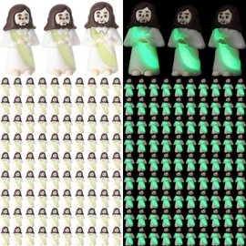 CroBlissful 200 Pcs Easter Mini Jesus,Glow in The Dark Little Jesus for Egg Filler,Religious Luminous Pocket Figurine for Easter Party Favor,Egg Hunt,Hide and Seek,Christian Baptism Gift(White)