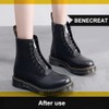 BENECREAT 1 Pair PU Leather Zipper Boot Laces, Black 8
