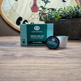 Irish Cream Cheesecake Coffee Pods by Coffee Beanery | 12ct Flavored Coffee Pods Medium Roast Coffee Pods| 100% Specialty Arabica Coffee| Gourmet Coffee Pods