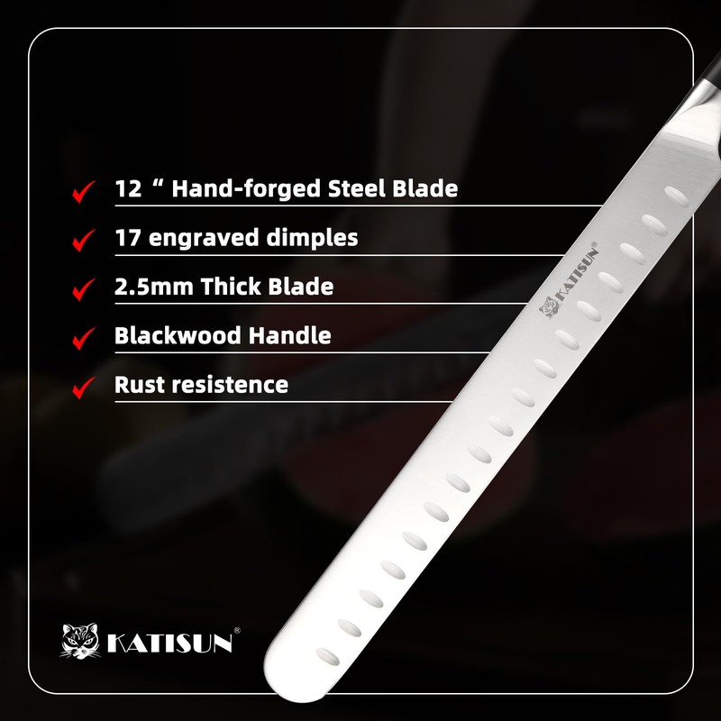 KATISUN Brisket Knife, 13.7 Inch Carving & Slicing Knife for