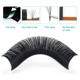 Easy Fan Lashes DD-0.03-8-15 Eyelash Extensions C D curl Easy Fan Russian Lashes Self Fanning Lashes Automatic Blooming Lashes(DD-0.03,8-15 mix)…