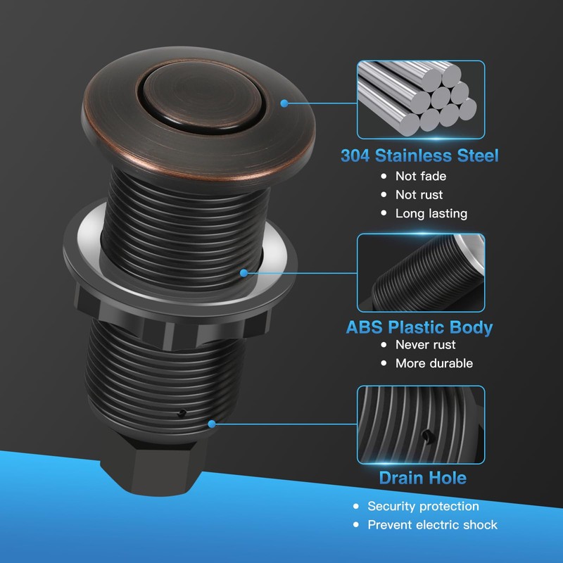 Garbage Disposal Air Switch Kit, UL Certified Garbage Disposal Button