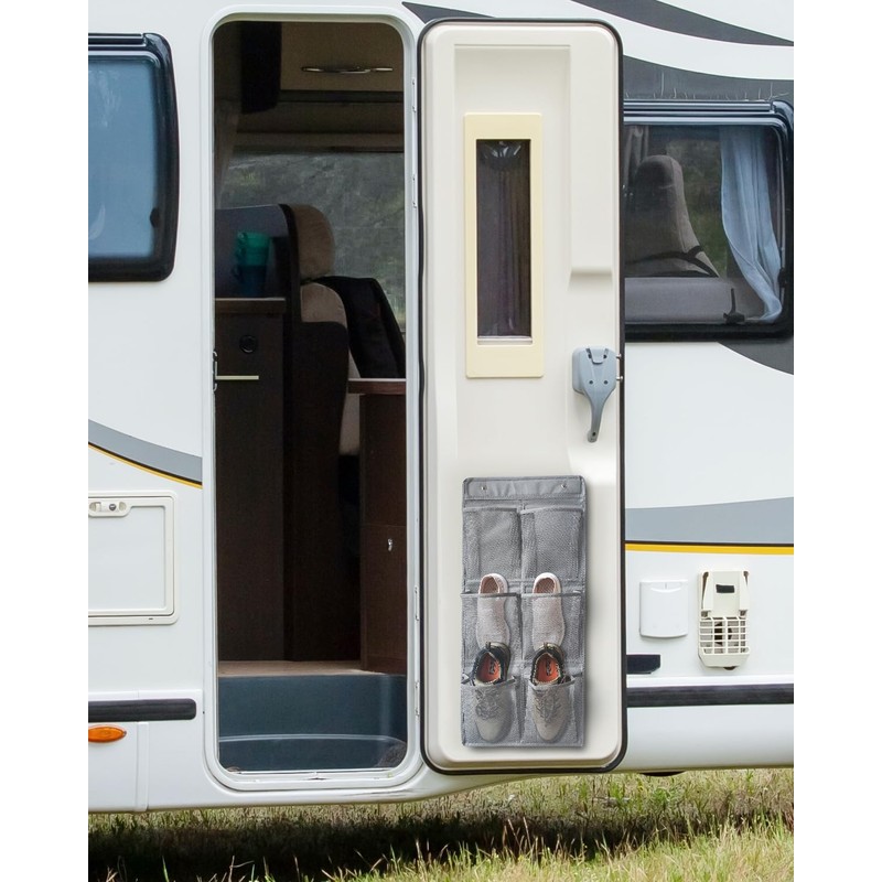 Domemit Shoe Organiser, Camping Shoe Holder, Motorhome, No Drilling, Hanging