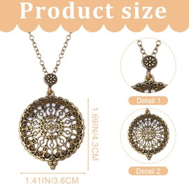 EIROVYA Necklace Magnifying Glass, Metal Magnifying Glass, Hanging Magnifier with Chain Pendant Lens Magnifying Glass Mini Necklace Magnifying Glass Lens, Monocle with Loupe Chain for Reading Books