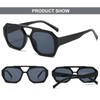 Mirkcittle Trendy Square Aviator Sunglasses for Women Men Hexagonal Thick