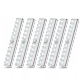 Kuled Wireless Under Cabinet Lighting LED Motion Sensor Battery Operated Closet 6pack