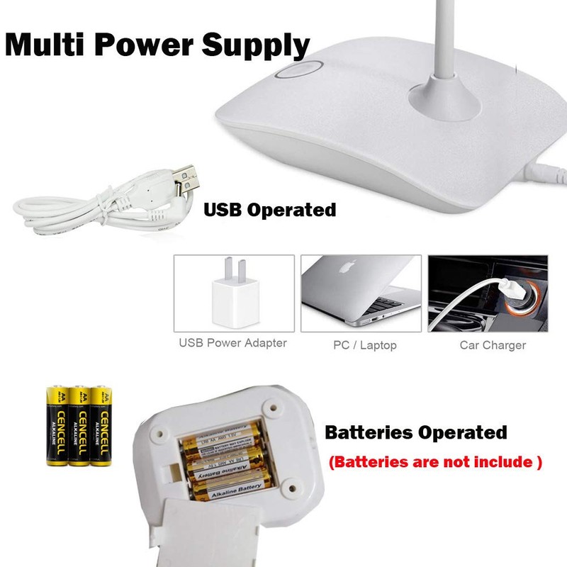 LED Table Lamp,Portable Eye-Protected Flexible Gooseneck Small Desk Lights for