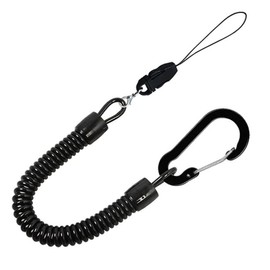 RitaPro Shop® Curl Cord Strap, Side Release Lock Strap, Carabiner, Stretchable, Thick, Coil Strap, Cell Phone Strap, Key Chain, Prevents Loss and Drops