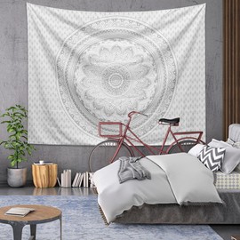 Large Tapestry, 200 x 150 cm, Mandala Tapestry, Wall Hanging Cloth, Boho Hippie, Bohemian Blanket, Sun and Moon, Tapestry Wall Art for Home Decor, Bedroom, Dorm, Living Room, Beach (Mandala B)