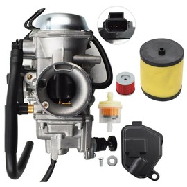 YJGZSVK Carburetor For Honda Foreman Rubicon 500 TRX500FA TRX500FPA 500 TRX500F Foreman 500 TRX500FE TRX500FM TRX500TM 4X4 2005-2011 Replaces 16100-HN2-023 16100-HN2-A25 Air Oil Filter
