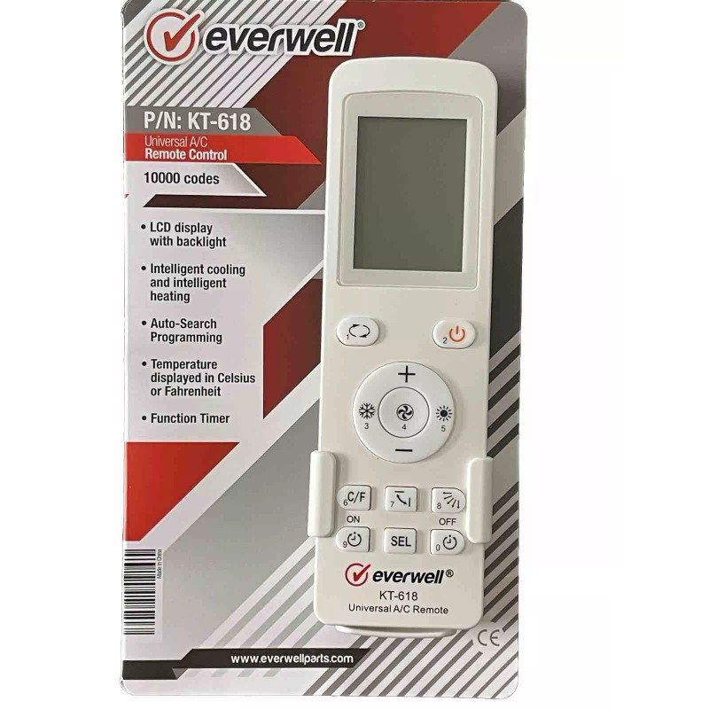 MINI KT-618 Mini Split Universal Remote Control,10000 Codes, Controls 99.9%