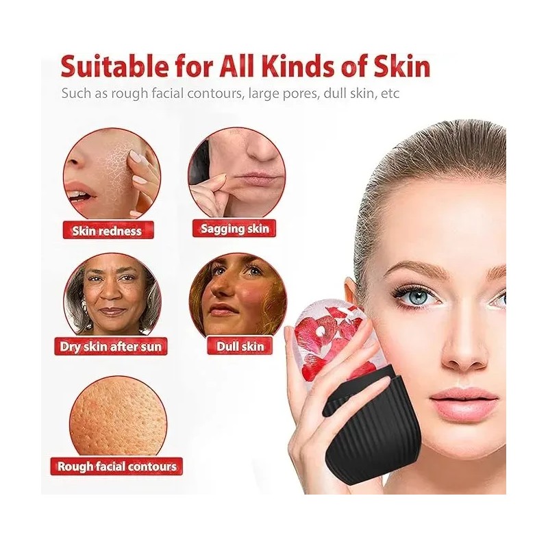 Rodillo Silicn Hielo Para Masaje Facial Cara Cuidado Piel