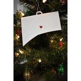 CONNECTICUT STATE OUTLINE HARTFORD HEART CUTOUT HOLIDAY ORNAMENT USA PR244-CT