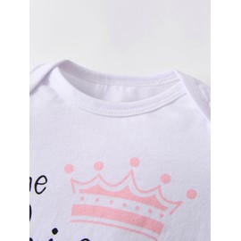 Openatey Newborn Infant Baby Girls Clothes Long Sleeve Letter Print Romper Bodysuit Pants Headband Kids 3pcs Outfits Set Newborn