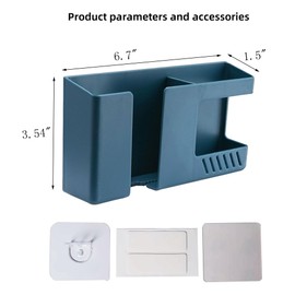 SAIFOX Wall Mount Tv Remote Control Decorative Storage Box Wall Self-Adhesive Bracket for Mobile Phone Charging Remote Control Home、office、school Multi-purpose Storage Media Storage Box Organizer