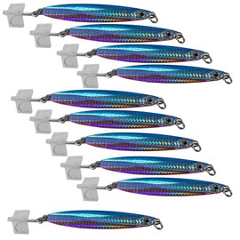 10pcs 3.5oz Colt Sniper jigs 100g coltsniper jig with a 3561D-DT MUSTAD 3X Strong Forge High Carbon Steel Treble Hook - Pink Blue