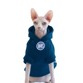 Devon Rex Sphynx Cat Clothes: Thick Warm Scratch Soft Cat Hoodie for Bald Hairless Kittens