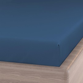 180x200 cm Super King Fitted Sheet - Deep Pocket 16 inch (40cm) Soft Microfibre Fabric Deep Fitted Super King Size Elasticated Fitted Sheet for Bed Anti-Fade and Anti-Shrinkage (Indigo Blue)