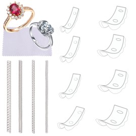 Udewo 13 Pcs Ring Adjuster for Loose Rings, Ring Tightener Invisible Ring Size Adjuster Small Ring Sizer Adjuster Set Ring Guard Ring Size Reducers Ring Spacer
