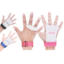 ULTRA FITNESS Kids Children Sizes gymnastic leather palm hand grips protectors junior (Pink, Large)