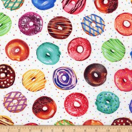 Kaufman Sweet Tooth Large Doughnuts Sweet, Fabric by The Yard