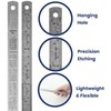 Pacific Arc 6 Inch Stainless Steel Ruler with Inch/Metric Conversion